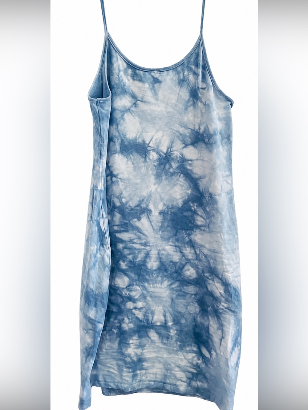 Wild Fable Blue Tie Dye Bodycon Dress XL Spaghetti Strap Midi - Picture 2 of 5
